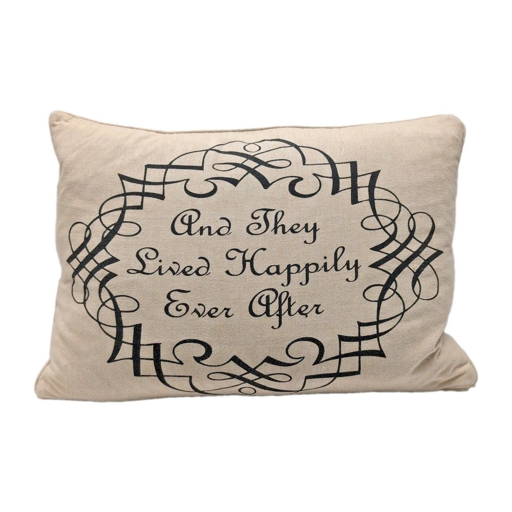 Newport Happily Ever After Oatmeal Lumbar Pillow Feather  Wedding Anniversary